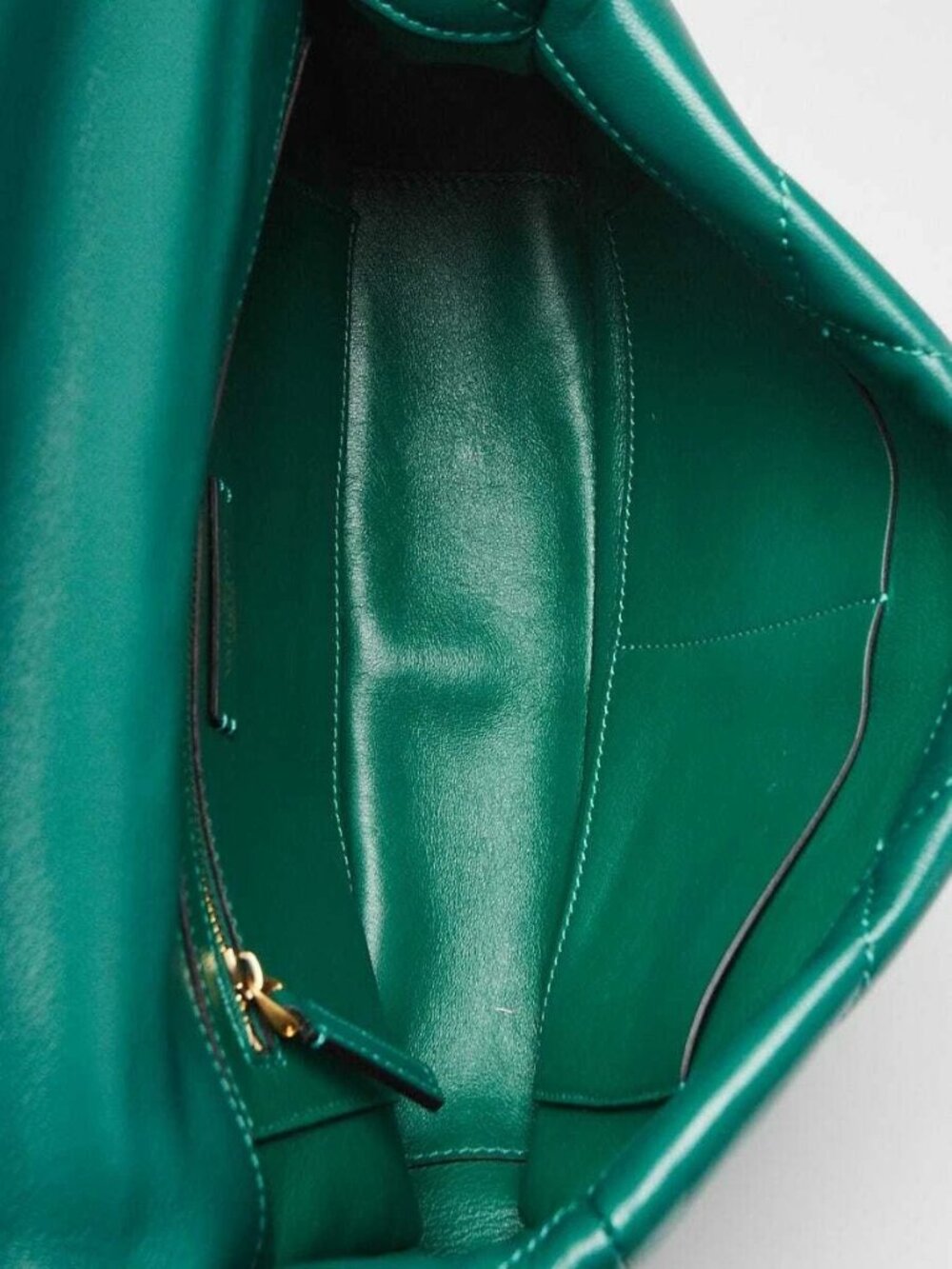 Valentino Jungle Green Nappa Leather Roman Stud Medium Shoulder Bag - Picture 8 of 10